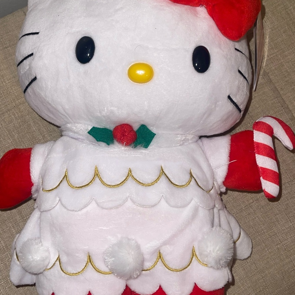 Hello Kitty Holiday Plush with Red and White Outfit